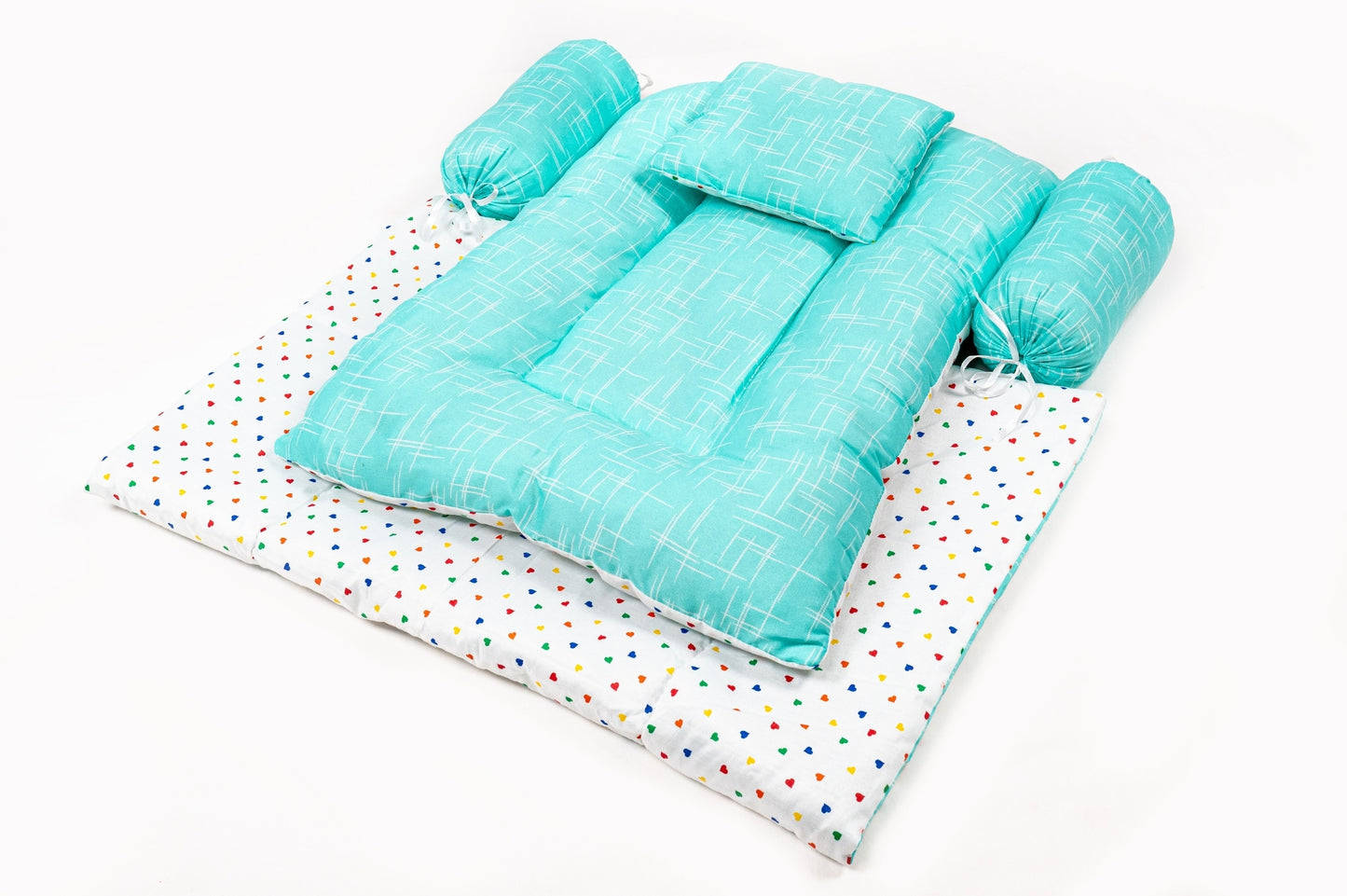 8-Piece Baby Bedding Set – Stripe Print - Bright Green