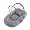 Baby Mosquito Net Bed with Pillow - Grey Star Print