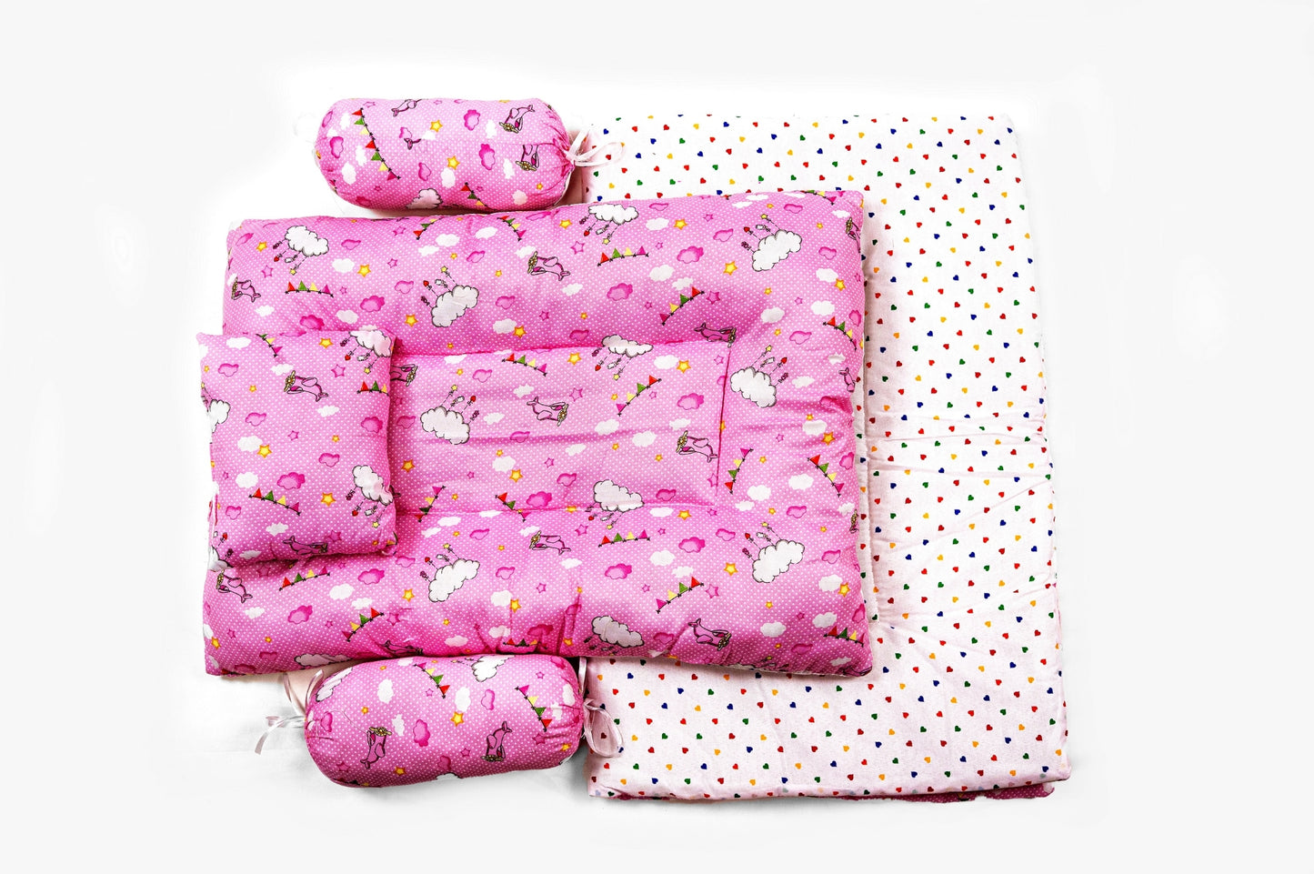 8-Piece Baby Bedding Set – Cloud Print (Pink)