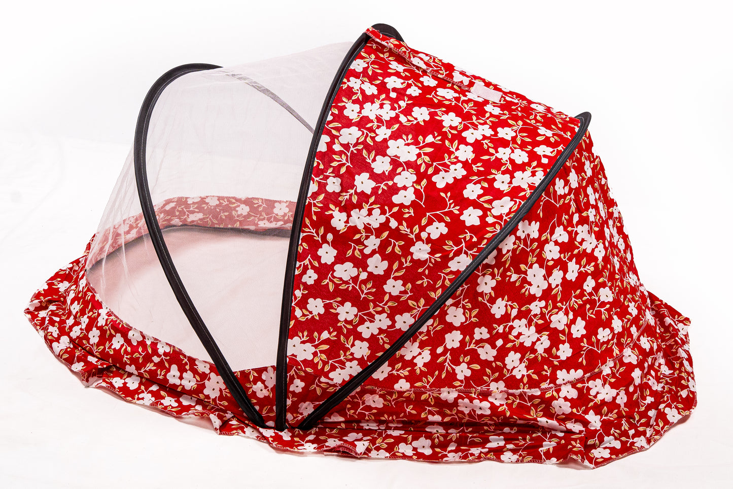 Red & White Foldable And Portable Mosquito Protection Net For Babies