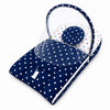 2-in-1 Baby Carry Nest with Mosquito Net - Dark Blue Polka