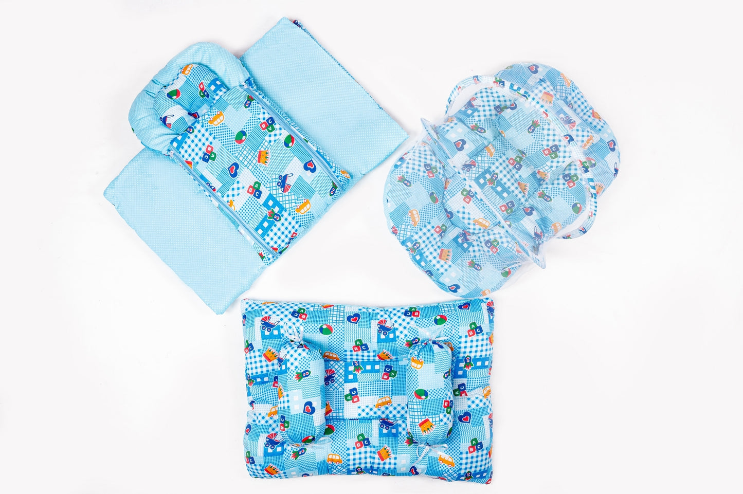 8-Piece Baby Bedding Set – Nursery Print - Ocean Blue