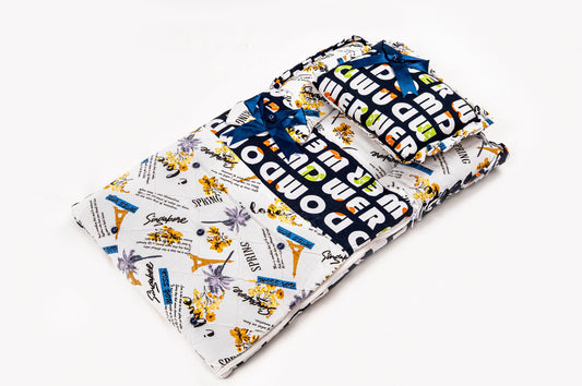 2-Piece Modern Baby Bedding Set – Travel Print