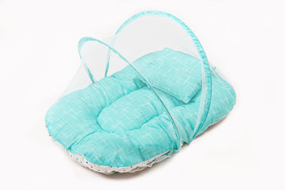 8-Piece Baby Bedding Set – Stripe Print - Bright Green