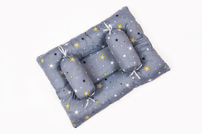 8-Piece Baby Bedding Set – Starry Print - Gray