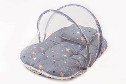 8-Piece Baby Bedding Set – Starry Print - Gray