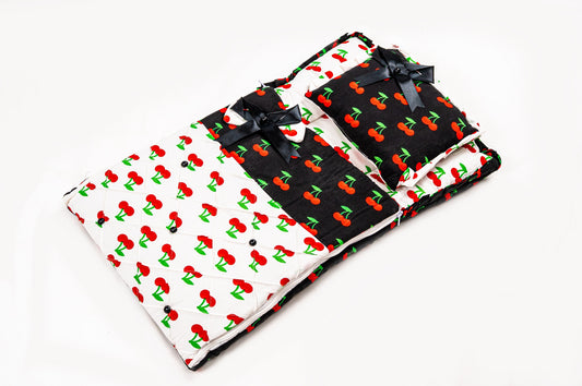 2-Piece Modern Baby Bedding Set – Cherry Print