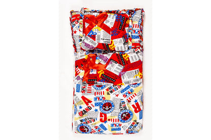 2-Piece Modern Baby Bedding Set – Red Retro Print