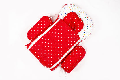 8-Piece Baby Bedding Set – Polka dots - Red