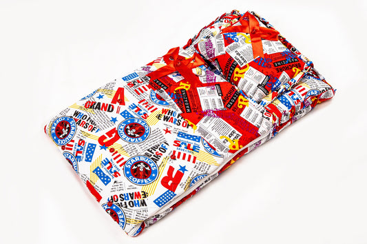 2-Piece Modern Baby Bedding Set – Red Retro Print