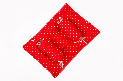 Luxury 8-Piece Baby Bedding Set - Polka Dot Red