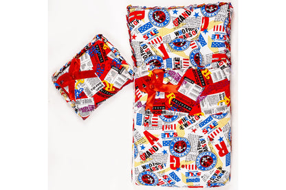 2-Piece Modern Baby Bedding Set – Red Retro Print
