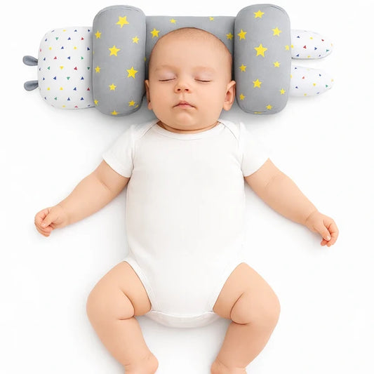 Adjustable Baby Head Shaping Pillow - Star - Grey
