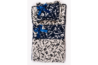 2-Piece Modern Baby Bedding Set – Navy Alphabet Print