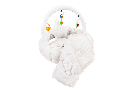 10 Pcs Round Flower Baby Bedding Set - Offwhite