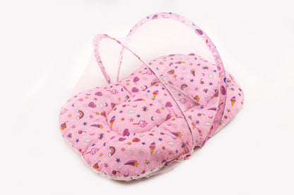 8-Piece Baby Bedding Set – Colorful Rainbow Print - Pink