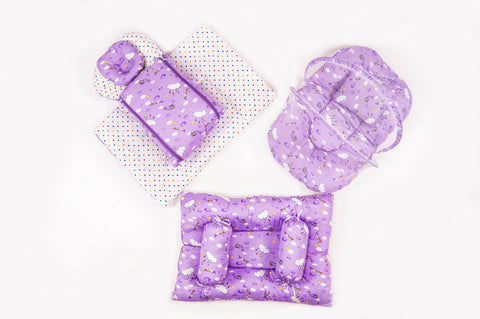 Luxury 8-Piece Baby Bedding Set - Cloud Print Purple