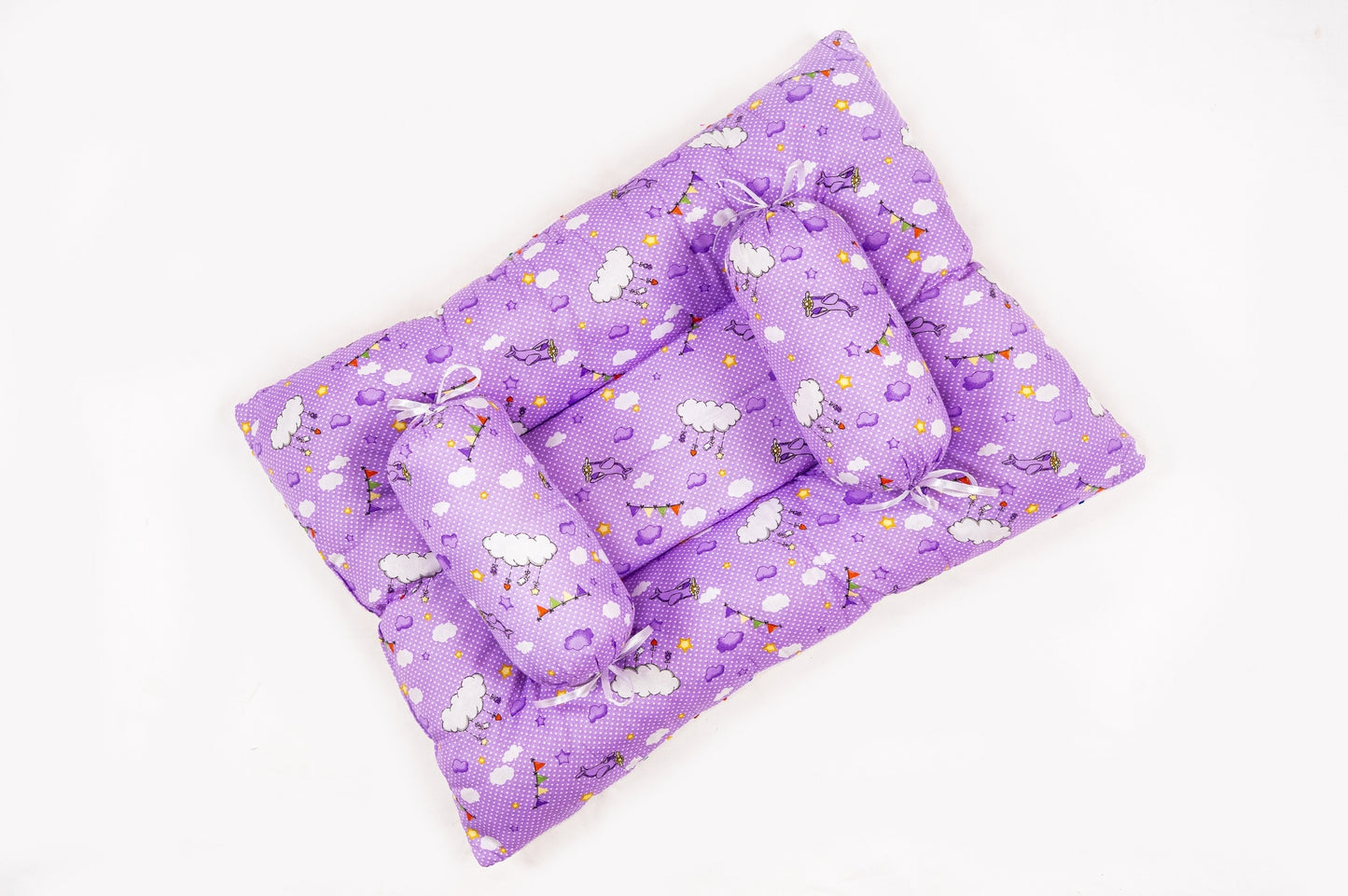 8-Piece Baby Bedding Set – Cloud Print - Purple