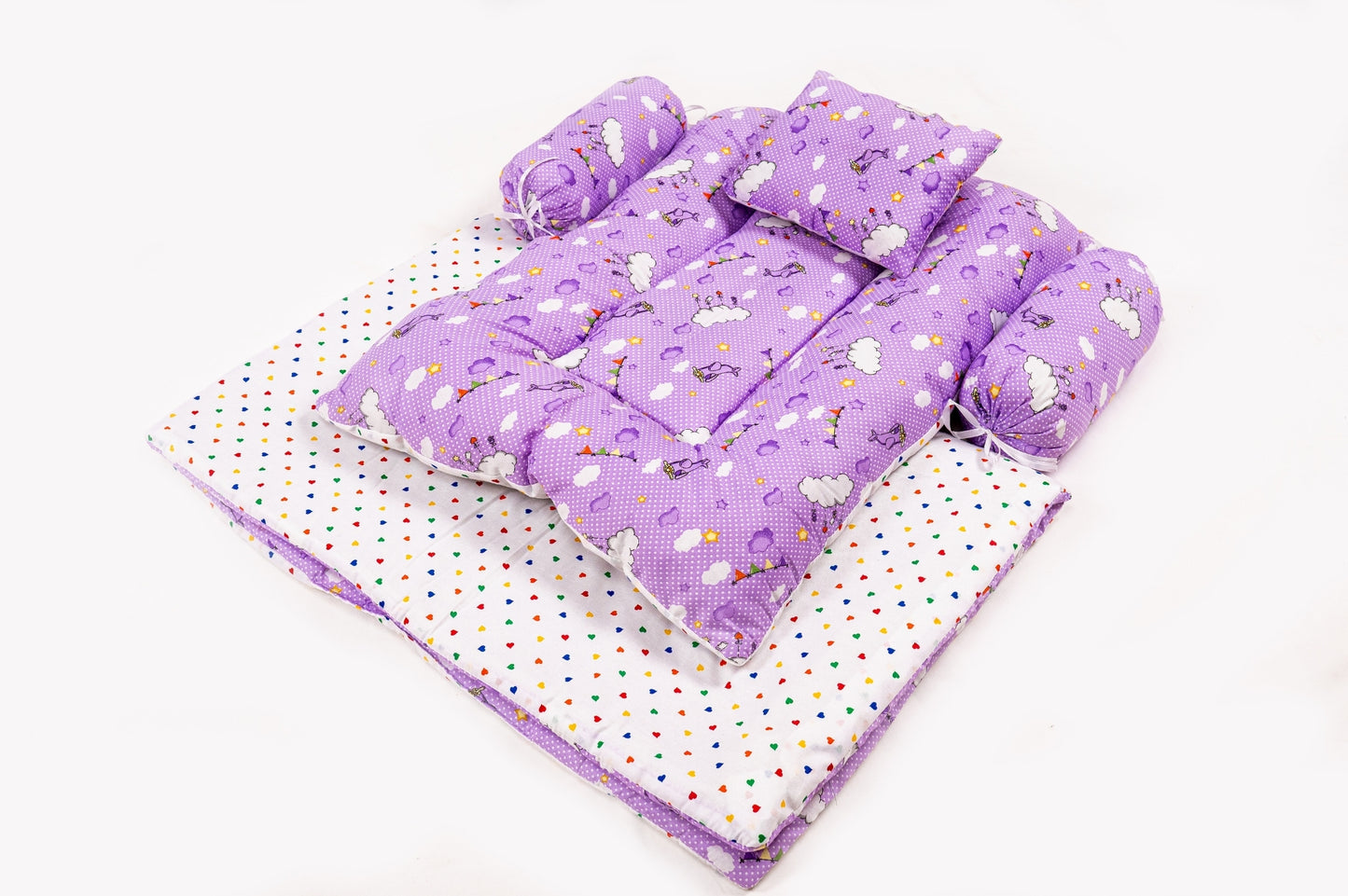 8-Piece Baby Bedding Set – Cloud Print - Purple
