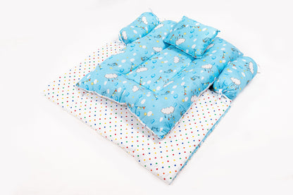 8-Piece Baby Bedding Set –  Cloud Print - Bright Blue