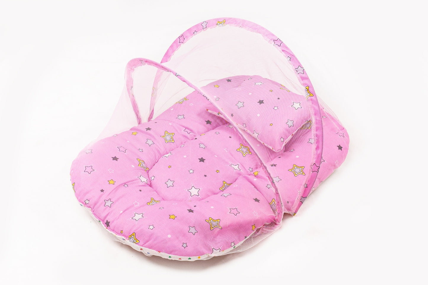 8-Piece Baby Bedding Set – Starry Print - Pink