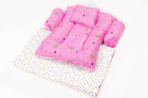 Luxury 8-Piece Baby Bedding Set - Star Print Pink