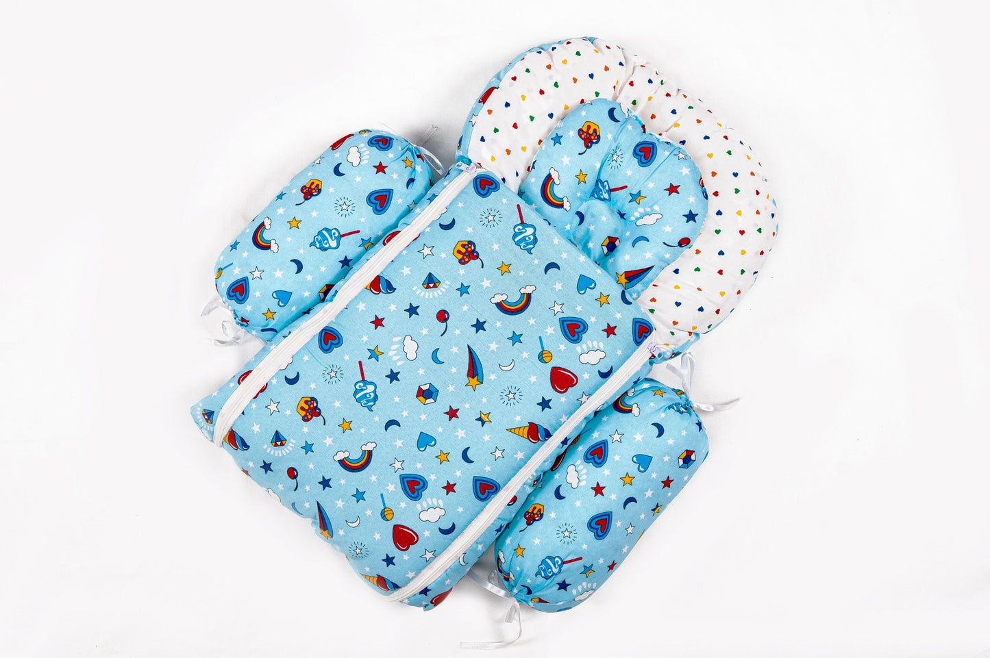 8-Piece Baby Bedding Set –  Colorful Watermelon Print - Blue
