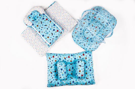 8-Piece Baby Bedding Set –  Colorful Watermelon Print - Blue