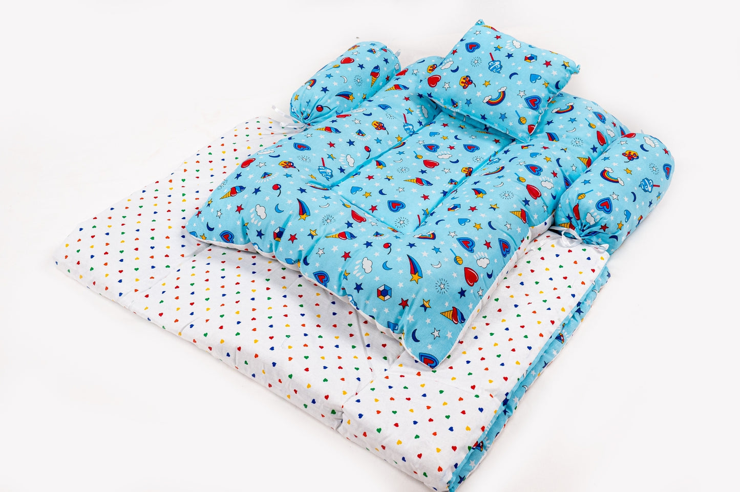 8-Piece Baby Bedding Set –  Colorful Watermelon Print - Blue