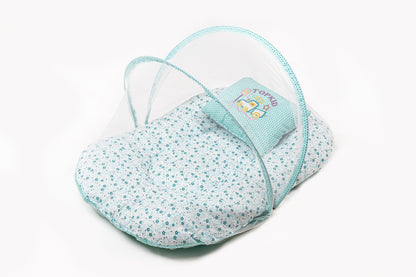 8-Piece Baby Bedding Set – Flower Print - Pastel green