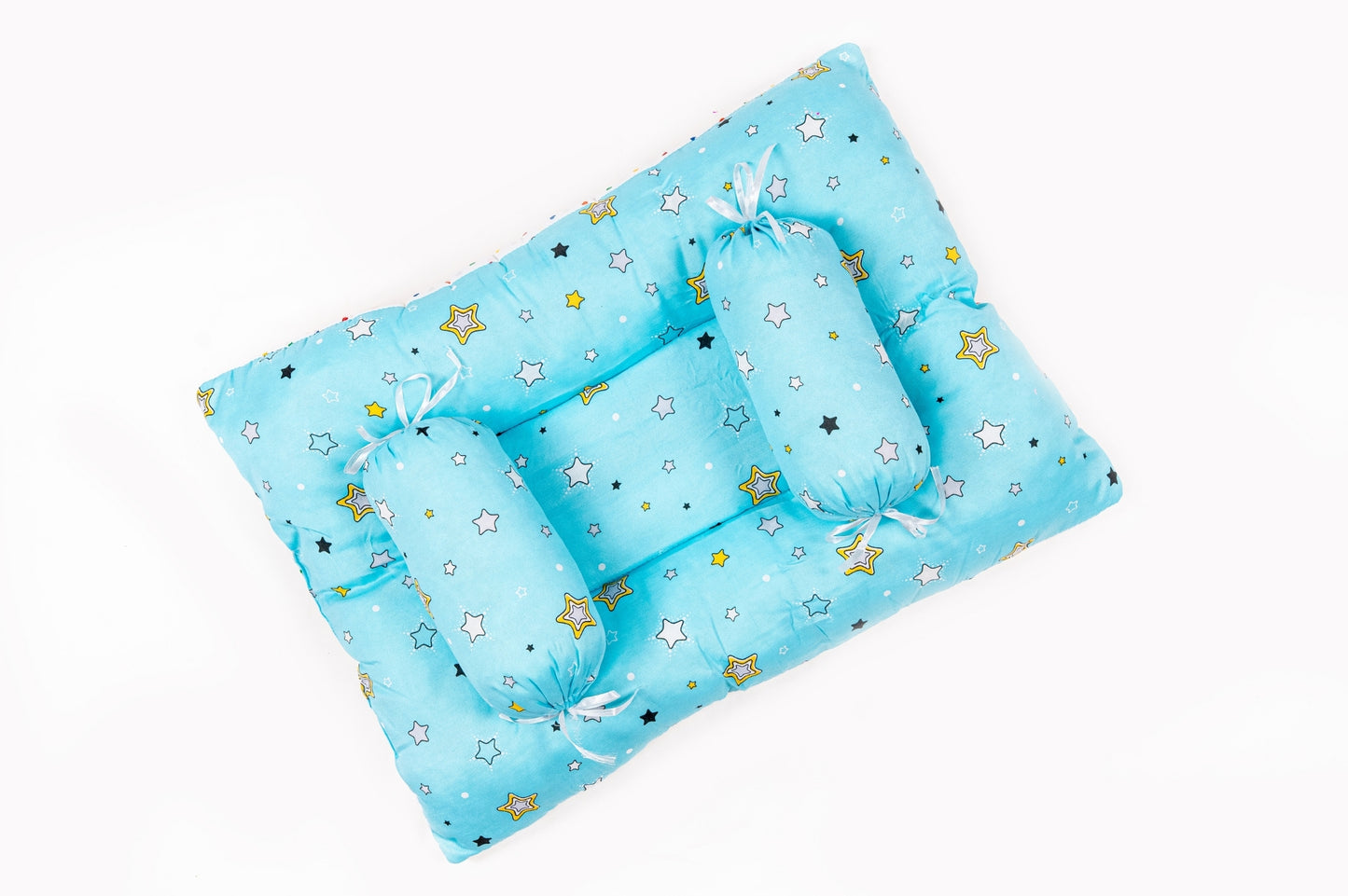 8-Piece Baby Bedding Set – Starry Print - Light Blue