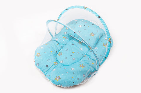 Luxury 8-Piece Baby Bedding Set - Star Print Sky Blue