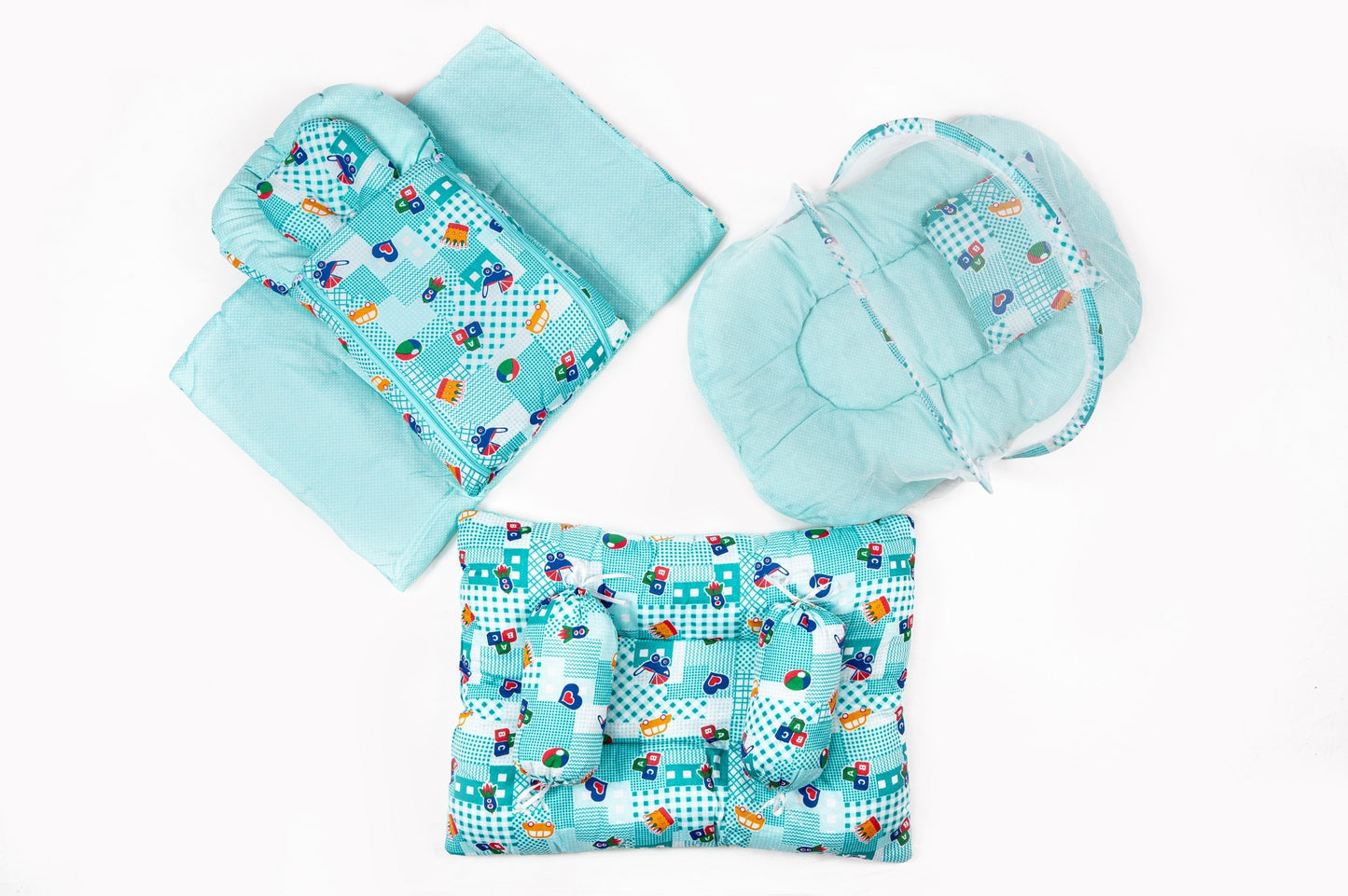 8-Piece Baby Bedding Set – Nursery Print - Blue