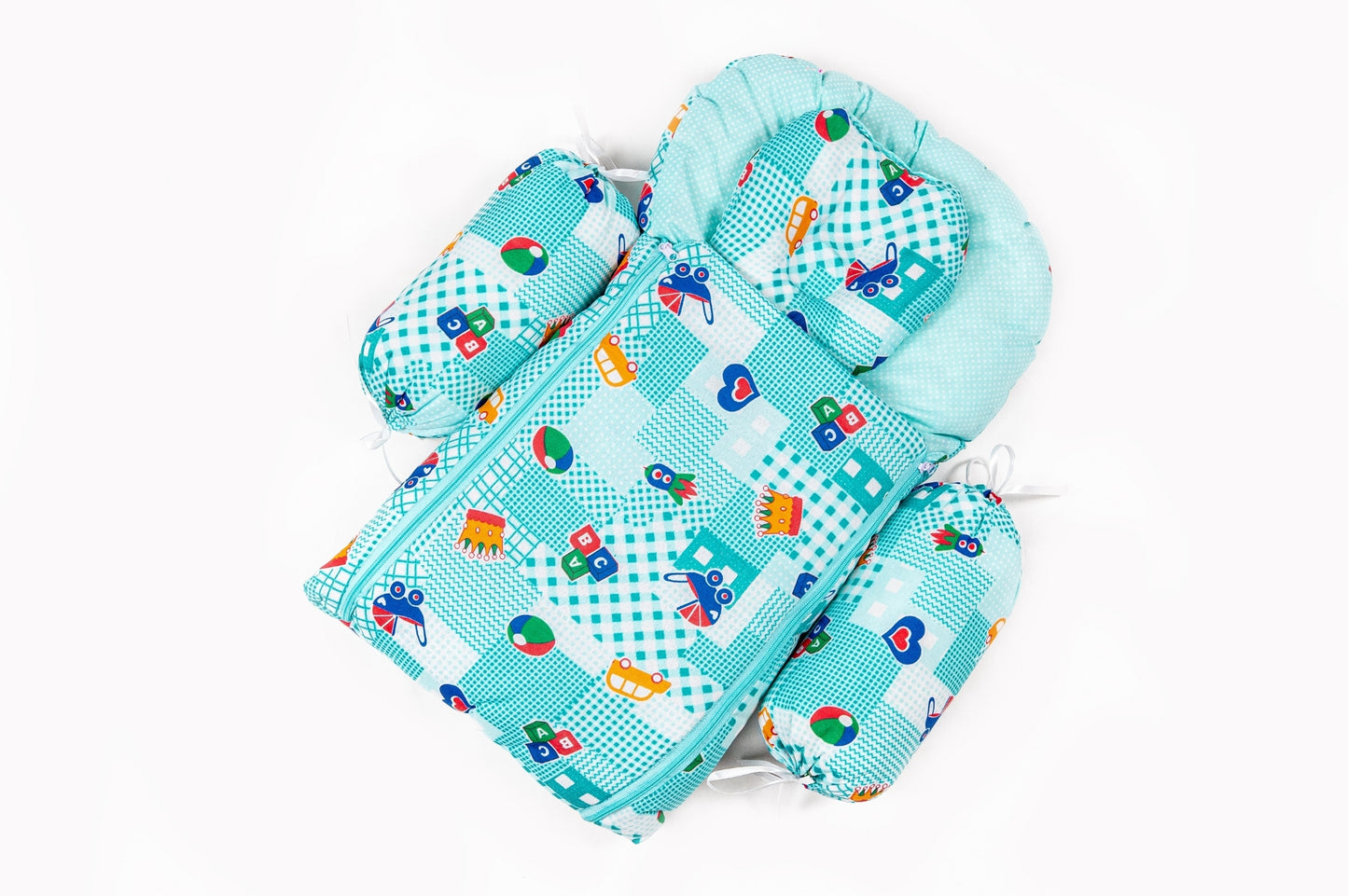 8-Piece Baby Bedding Set – Nursery Print - Blue