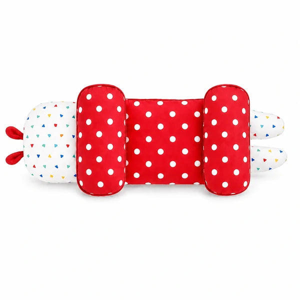 Adjustable Baby Head Shaping Pillow - Polka Dot - Red