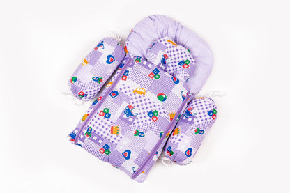 8-Piece Baby Bedding Set – Nursery Print - Light Purple