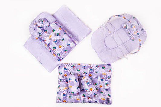 8-Piece Baby Bedding Set – Nursery Print - Light Purple