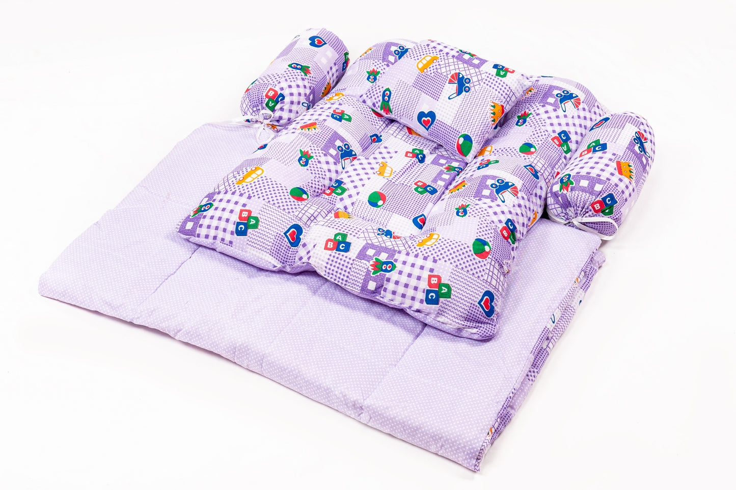 8-Piece Baby Bedding Set – Nursery Print - Light Purple
