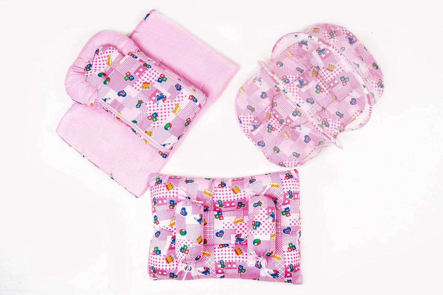 8-Piece Baby Bedding Set – Nursery Print - Pink