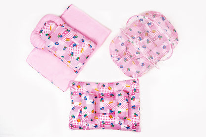 8-Piece Baby Bedding Set – Nursery Print - Pink