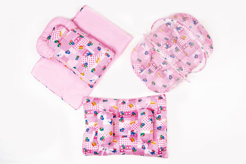 8-Piece Baby Bedding Set – Nursery Print - Pink