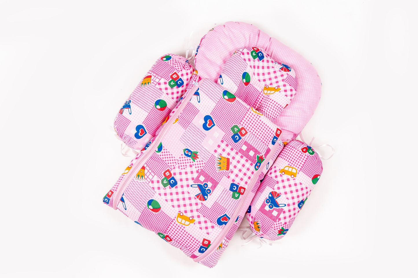 8-Piece Baby Bedding Set – Nursery Print - Pink