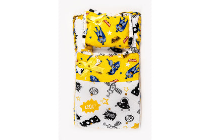 2-Piece Modern Baby Bedding Set – Yellow Batman Print