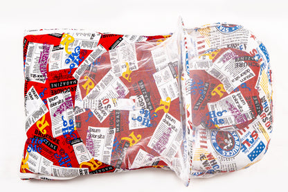 2pcs Baby Bedding Set with Mosquito Net – Red Retro Print