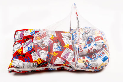 2pcs Baby Bedding Set with Mosquito Net – Red Retro Print