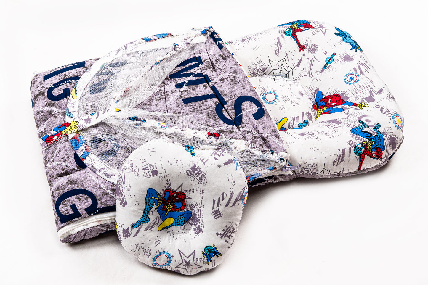 2pcs Baby Bedding Set with Mosquito Net – Letter Print