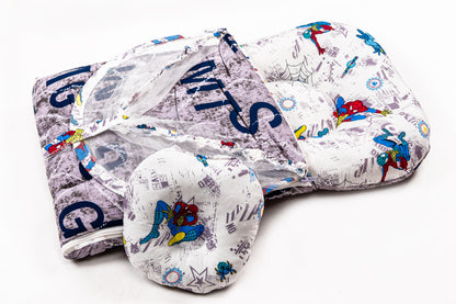 2pcs Baby Bedding Set with Mosquito Net – Letter Print