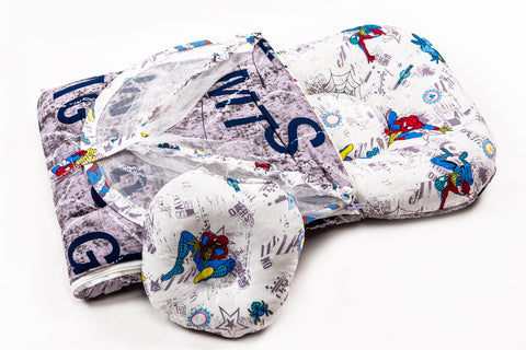 2pcs Baby Bedding Set with Mosquito Net – Letter Print