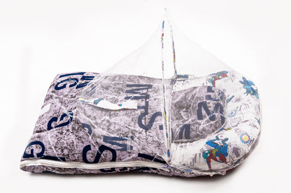 2pcs Baby Bedding Set with Mosquito Net – Letter Print