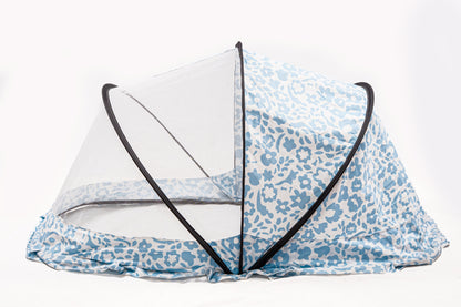 Blue & White Foldable And Portable Mosquito Protection Net For Babies